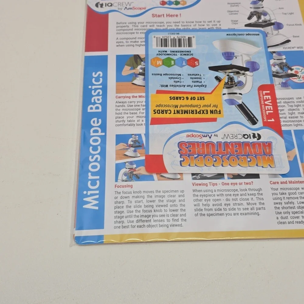 IQCrew - Microscope Experiment & Activity Cards for Kids & Students - Microsc...